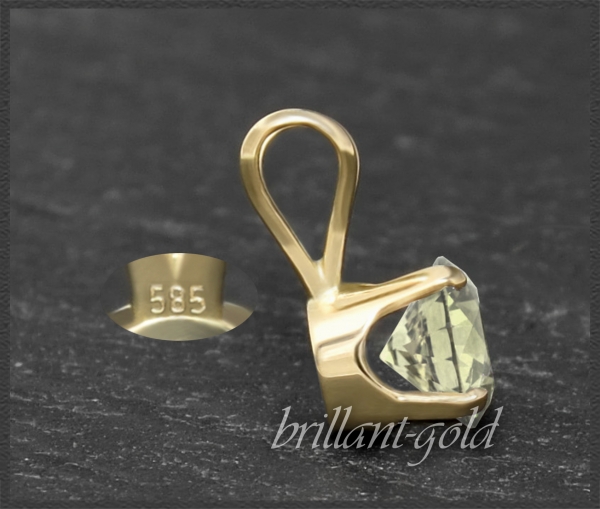 Anhänger 585 Gold Citrin hell gelb, 4,5,6,7mm